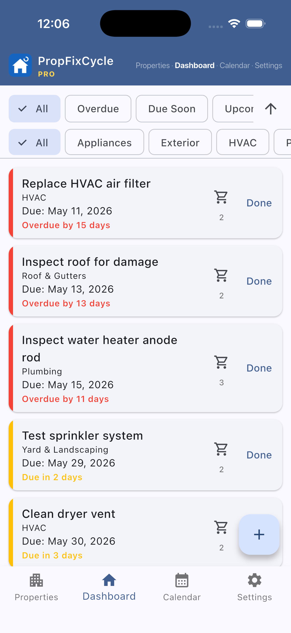 PropFixCycle dashboard